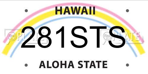 281STS Hawaii License Plate