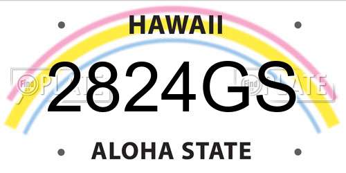 2824GS Hawaii License Plate