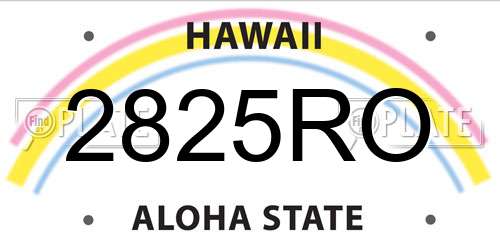 2825RO Hawaii License Plate