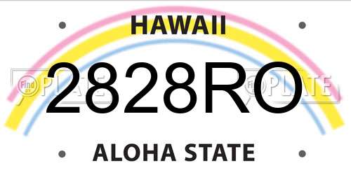 2828RO Hawaii License Plate