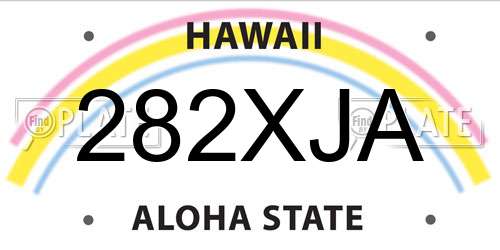 282XJA Hawaii License Plate