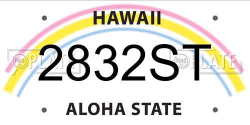 2832ST Hawaii License Plate