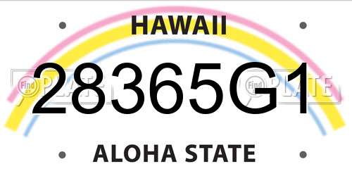 28365G1 Hawaii License Plate