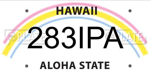 283IPA Hawaii License Plate