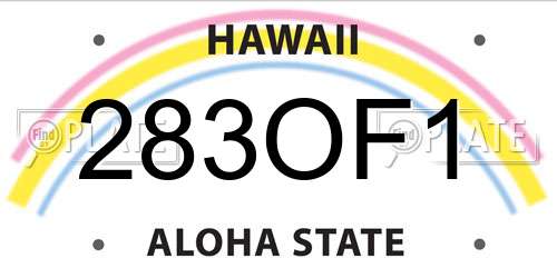 283OF1 Hawaii License Plate