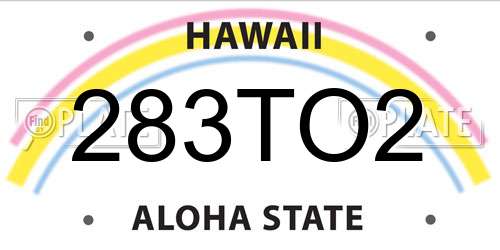283TO2 Hawaii License Plate