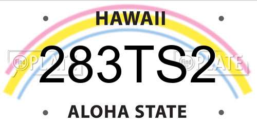 283TS2 Hawaii License Plate