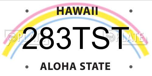 283TST Hawaii License Plate