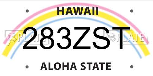 283ZST Hawaii License Plate