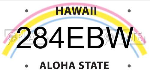 284EBW Hawaii License Plate