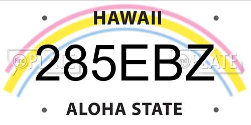 285EBZ Hawaii License Plate