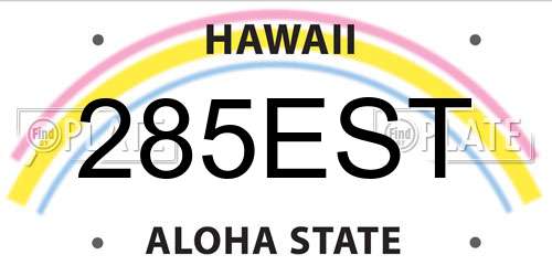 285EST Hawaii License Plate
