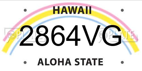 2864VG Hawaii License Plate