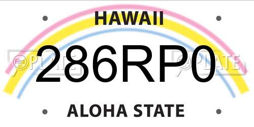 286RP0 Hawaii License Plate