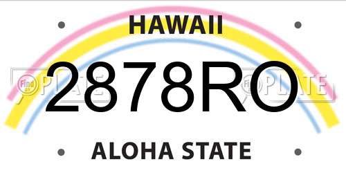 2878RO Hawaii License Plate