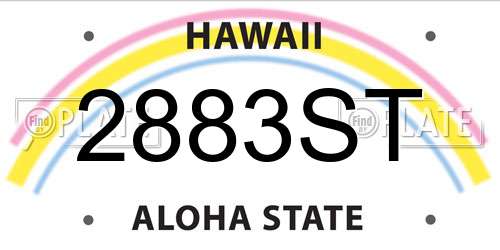 2883ST Hawaii License Plate