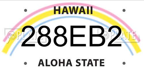 288EB2 Hawaii License Plate