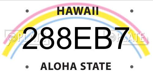 288EB7 Hawaii License Plate