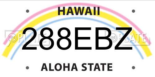 288EBZ Hawaii License Plate