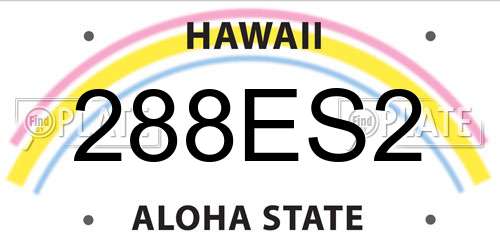 288ES2 Hawaii License Plate