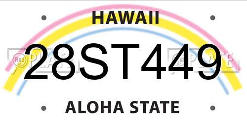28ST449 Hawaii License Plate