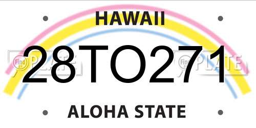 28TO271 Hawaii License Plate