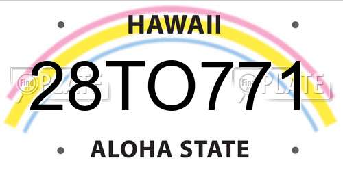 28TO771 Hawaii License Plate
