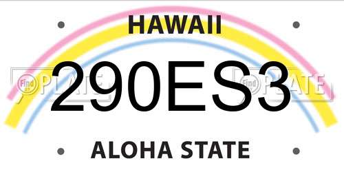 290ES3 Hawaii License Plate