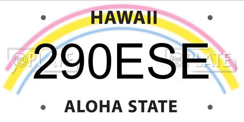 290ESE Hawaii License Plate