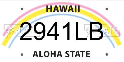 2941LB Hawaii License Plate