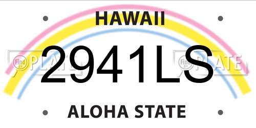 2941LS Hawaii License Plate