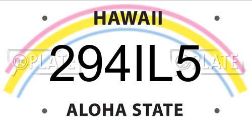 294IL5 Hawaii License Plate