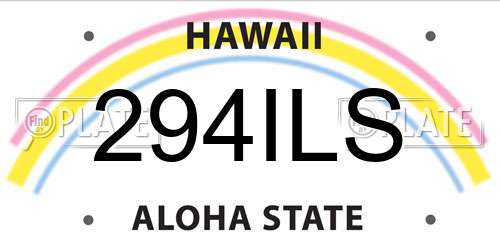 294ILS Hawaii License Plate