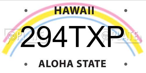 294TXP Hawaii License Plate