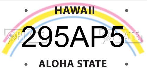 295AP5 Hawaii License Plate