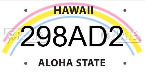298AD2 Hawaii License Plate