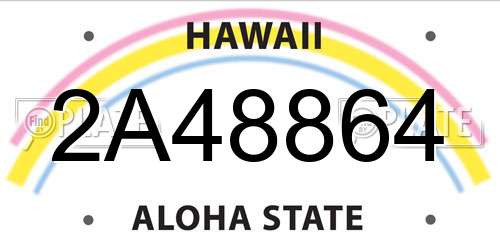 2A48864 Hawaii License Plate
