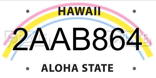 2AAB864 Hawaii License Plate