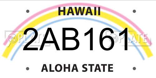 2AB161 Hawaii License Plate
