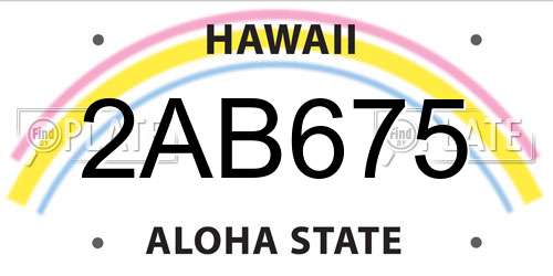 2AB675 Hawaii License Plate