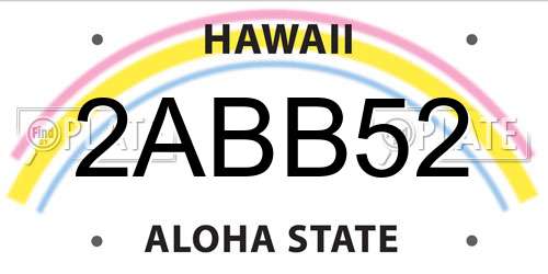 2ABB52 Hawaii License Plate