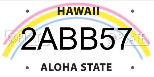 2ABB57 Hawaii License Plate