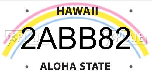 2ABB82 Hawaii License Plate