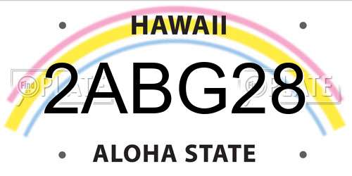 2ABG28 Hawaii License Plate