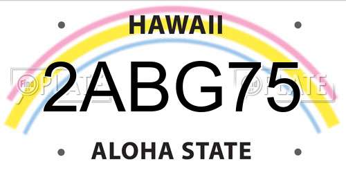 2ABG75 Hawaii License Plate