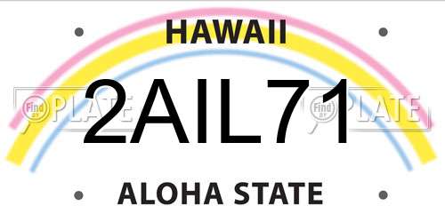 2AIL71 Hawaii License Plate