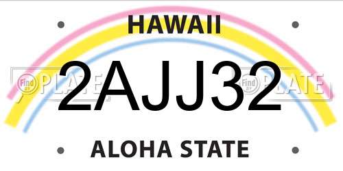 2AJJ32 Hawaii License Plate