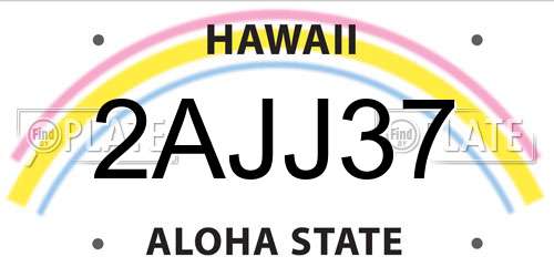 2AJJ37 Hawaii License Plate