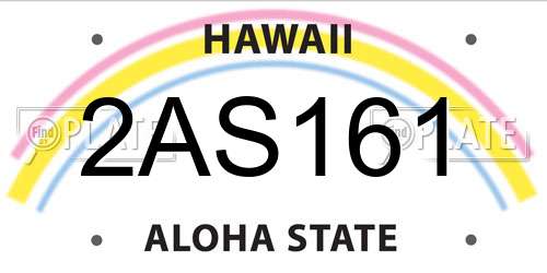 2AS161 Hawaii License Plate