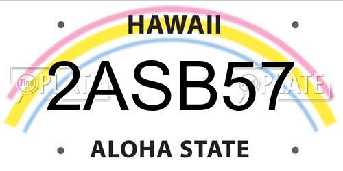 2ASB57 Hawaii License Plate